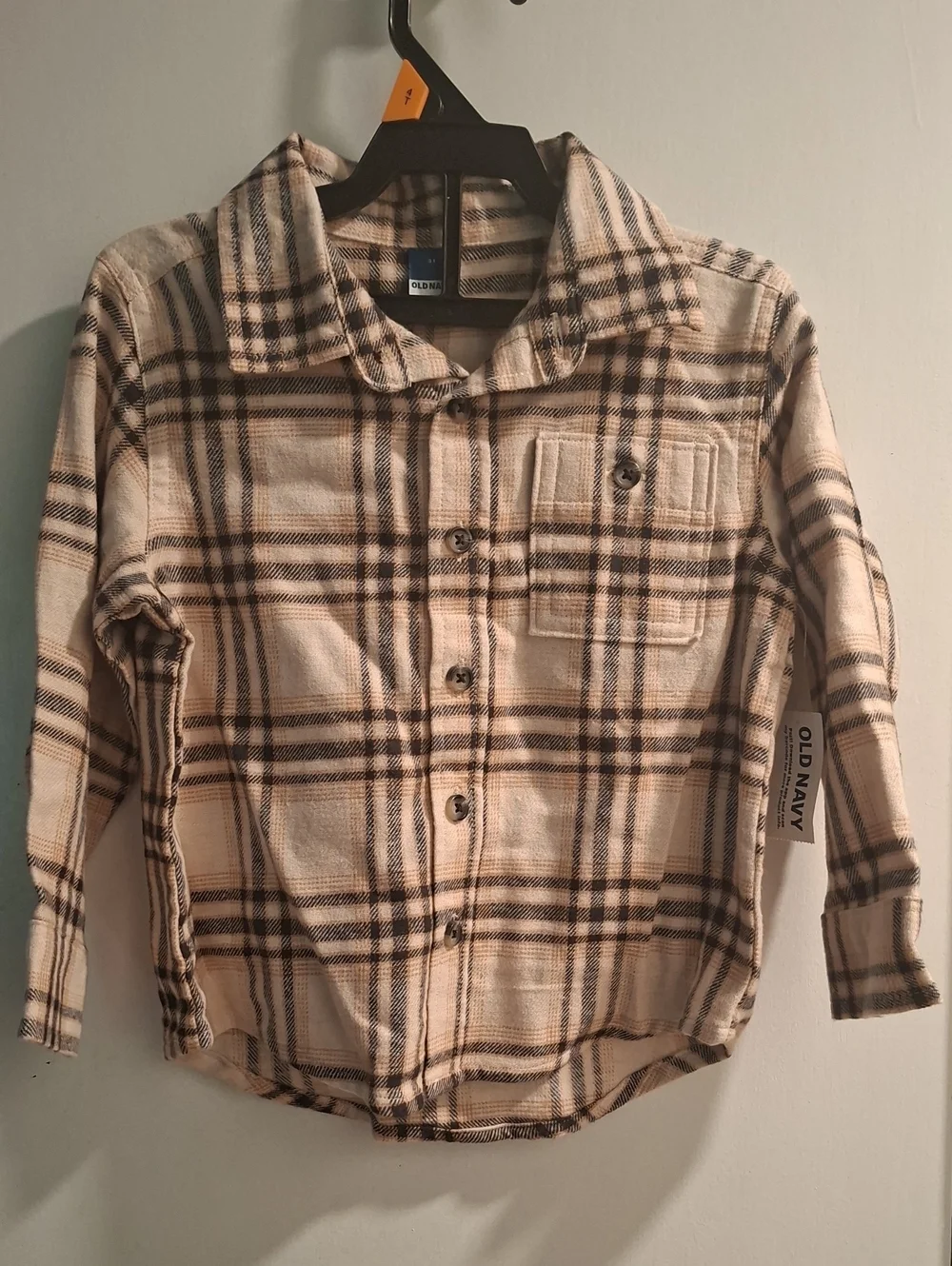Old Navy 3T Puffer Vest with Plaid Shirt